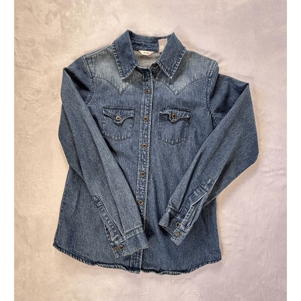 Vintage 20X Western Rodeo Jean Shirt, Embroidered, Button-Down, Size Small? READ